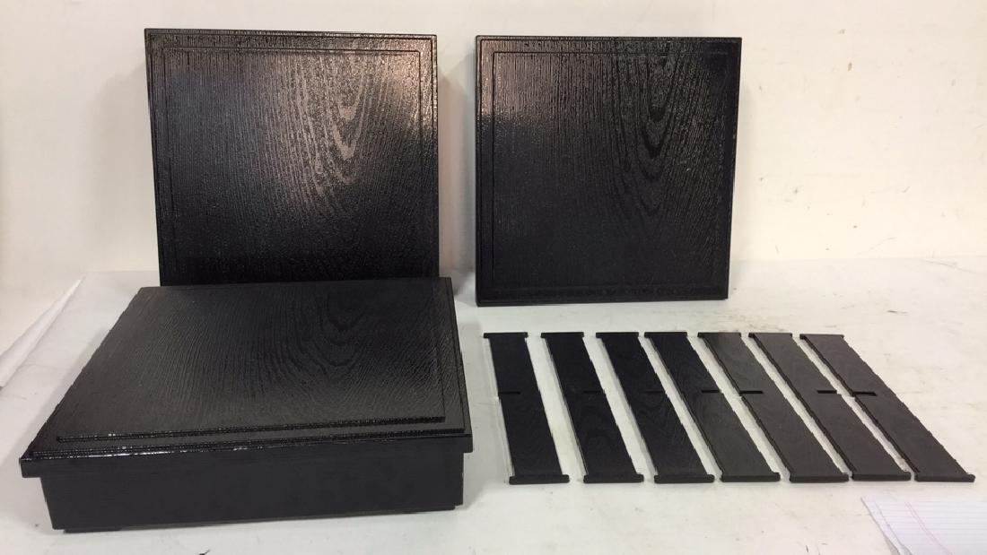 Set 3 Black  Wood  Asian Bento Boxes (1 of 7)