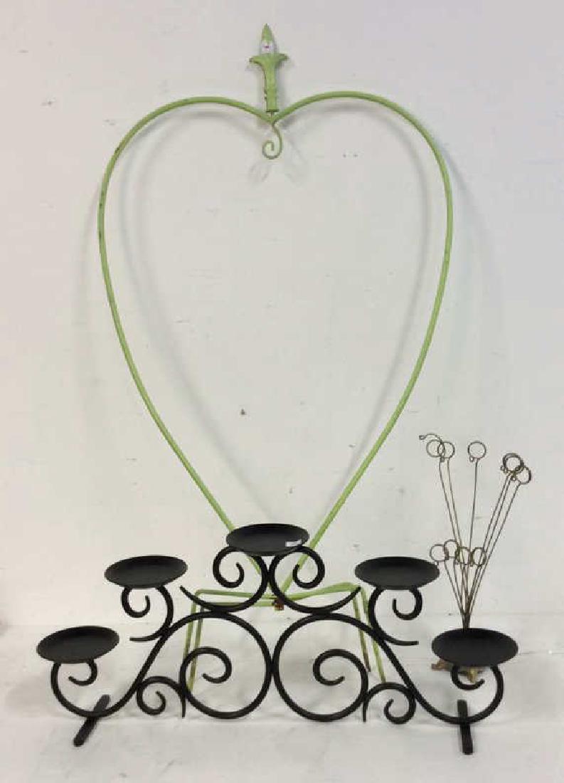 Green Iron Garden Ornament Metal pillar Candle (1 of 9)