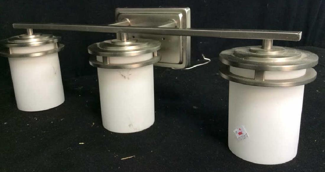 Chrome and Glass Wall 3 light fixture (1 of 10)