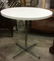 White Formica Chrome Vintage Pedestal Dining Table