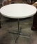 White Formica Chrome Vintage Pedestal Dining Table - 9