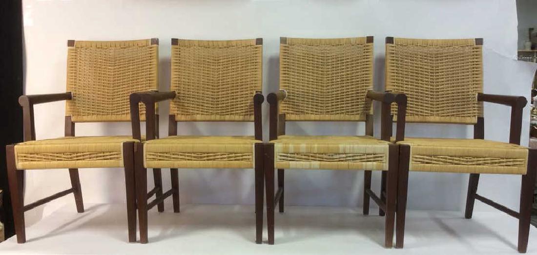 Lot 4 DONGHIA Wooden & Wicker Chairs (1 of 10)