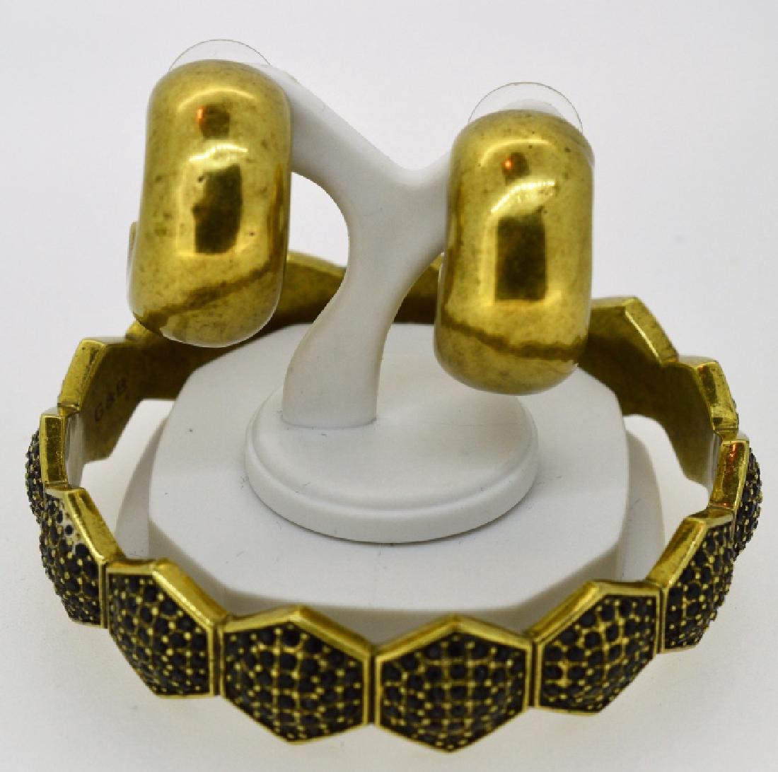 Giles & Brother Brass Bracelet & Earring Set (1 of 2)