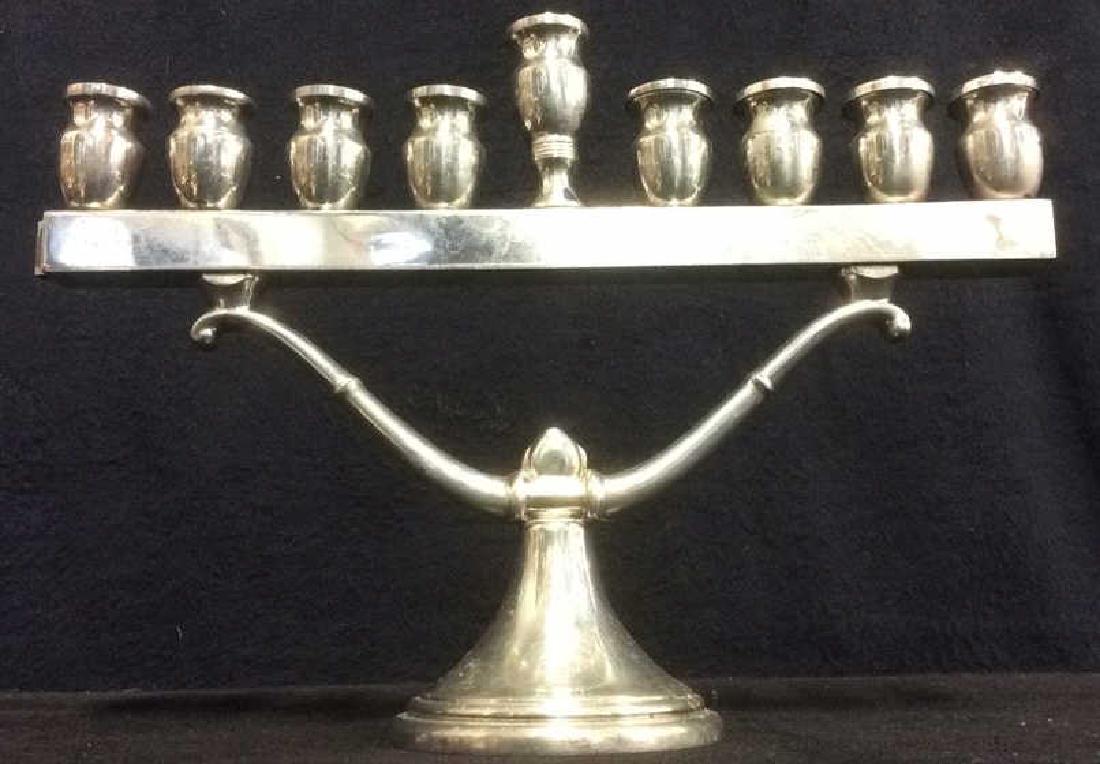 QUEEN ART Silver Toned Judaica Pewter Menorah (1 of 5)