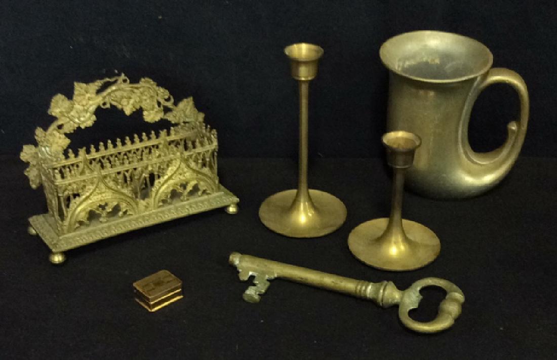 Lot 6 Pcs Brass Tabletop Accessories (1 of 10)