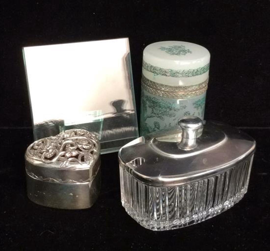 Lot 4 Assorted Glass and Metal Desk Top Acc (1 of 9)