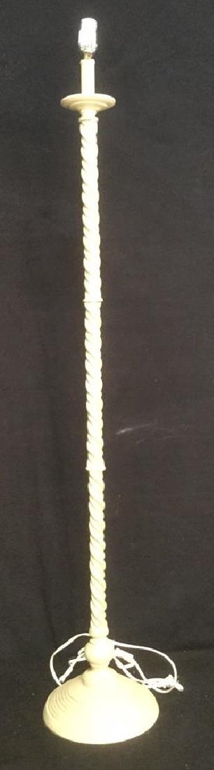 White Toned Wooden Floor Lamp (1 of 6)