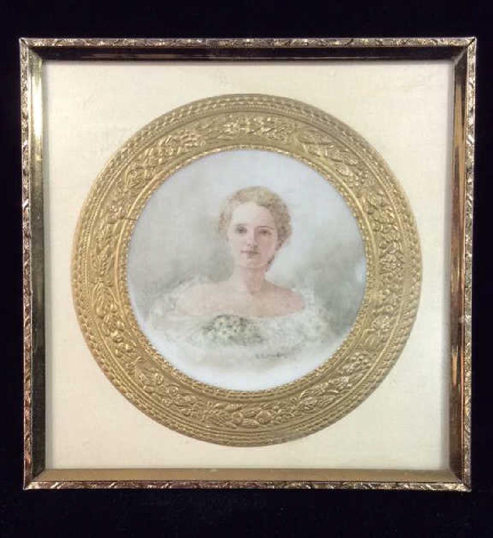 Framed Signed Painted Porcelain Plaque (1 of 7)