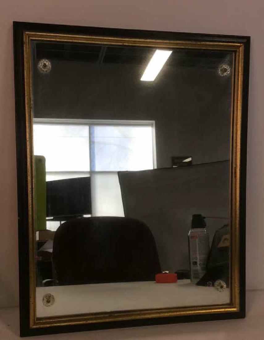 Black & Gold Toned Wood Frame Mirror (1 of 5)