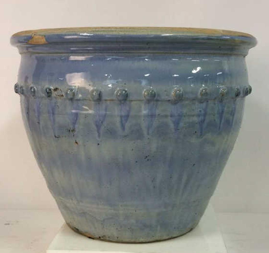 Large Blue Toned Ceramic Planter (1 of 6)