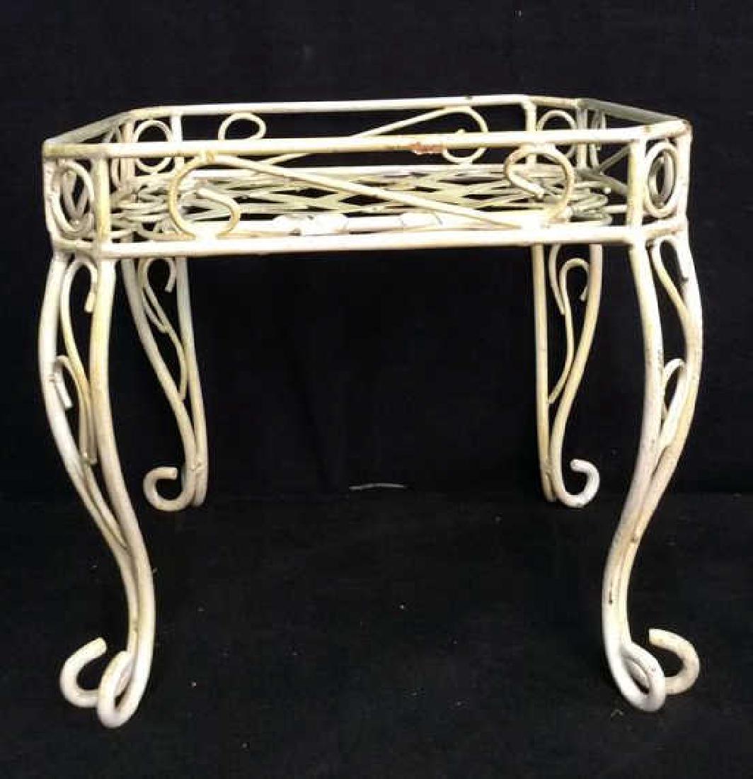 White Metal Planter Stand (1 of 8)