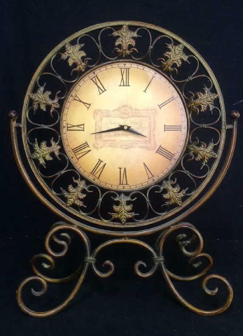 Gold Toned Ornate Metal Frame Table Clock (1 of 10)