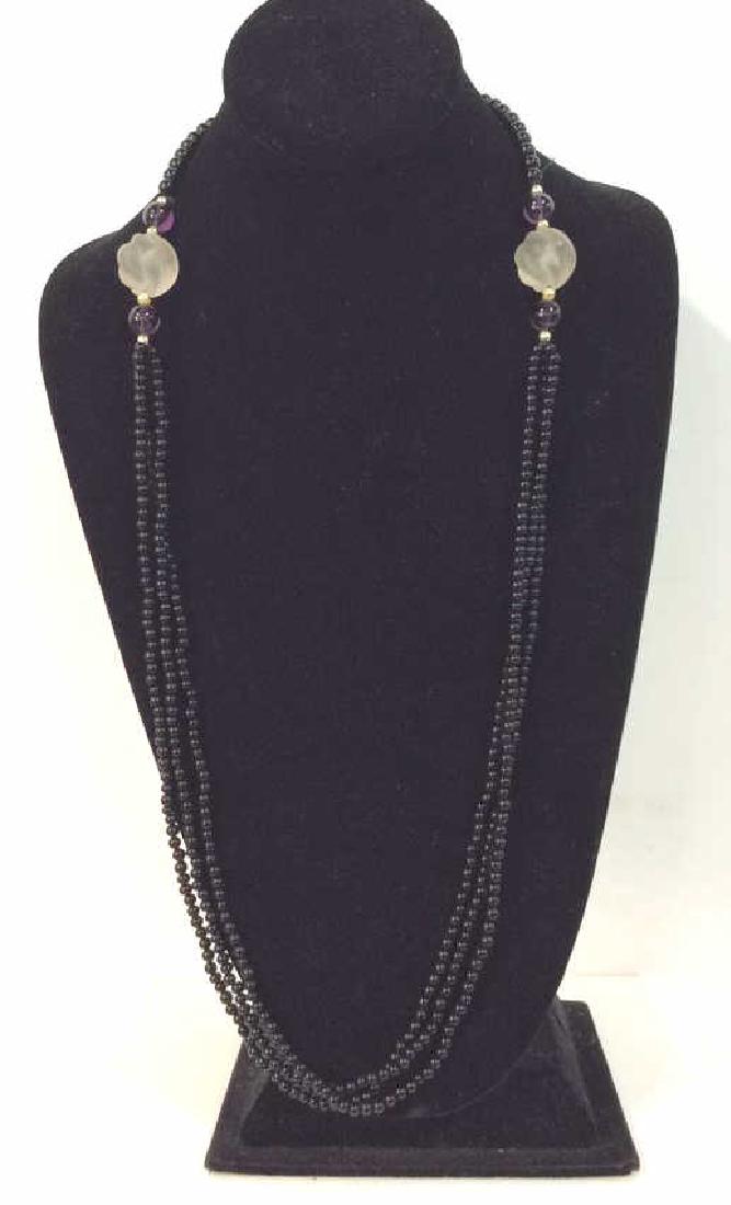 Black Toned MultiStranded Beaded Necklace (1 of 8)