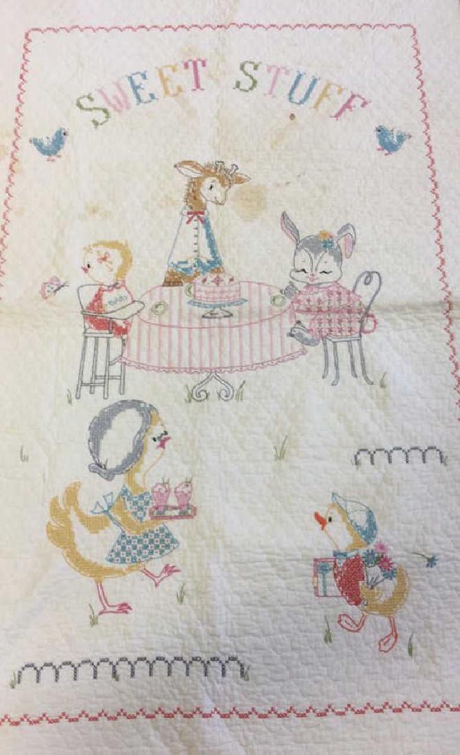 Lot 2 Vintage Embroidered Children's Quilts (1 of 12)