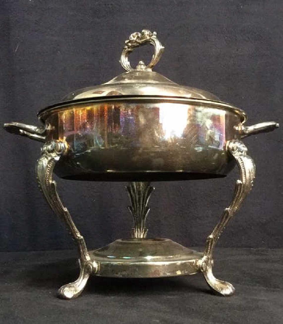 Ornate Silver Plate Dish Holder & Lid (1 of 6)