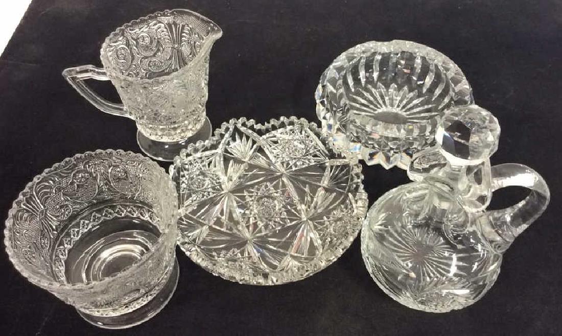 Lot 5 Cut Glass Tabletop Accessories & More (1 of 6)