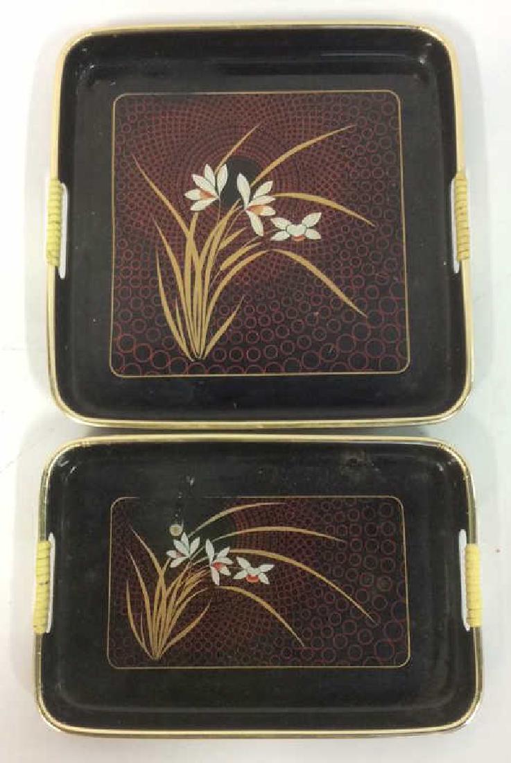 Lot 2 Asian Style Lacquer Serving Trays (1 of 6)