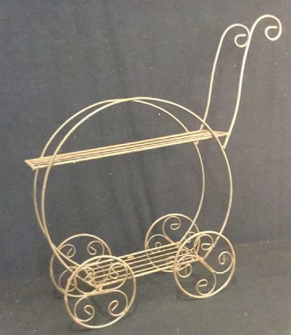 Antique  Decorative Metal Iron Cart on Wheels (1 of 10)