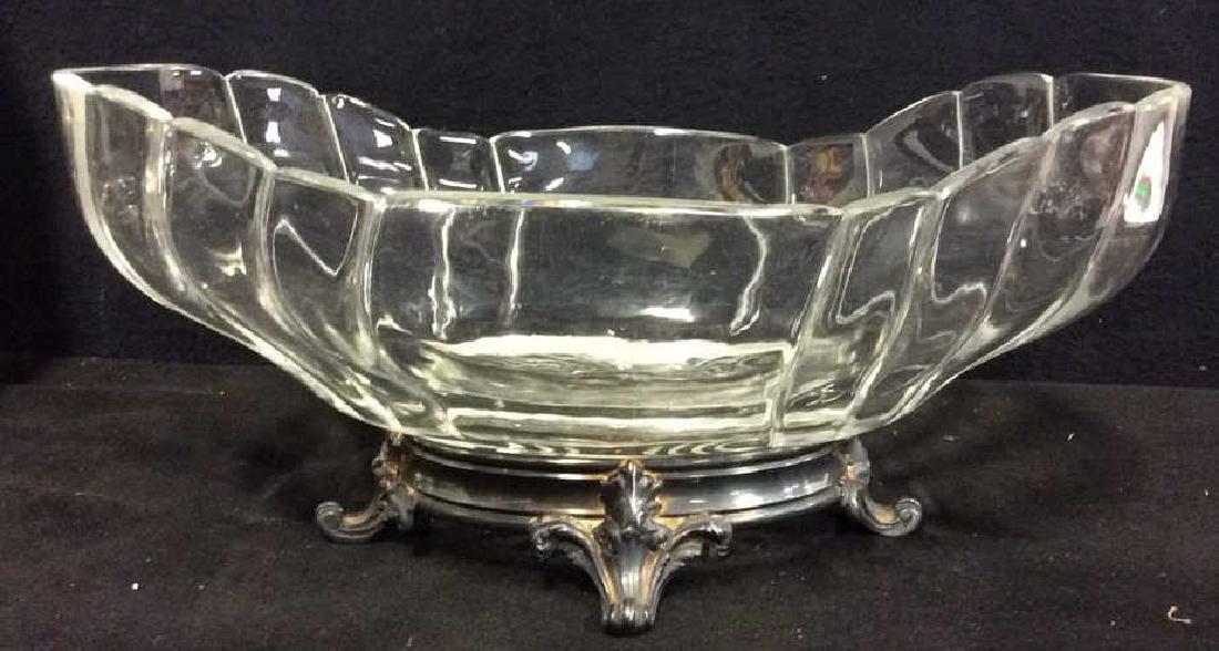Crystal W Silver Toned Metal Base Display Dish (1 of 8)