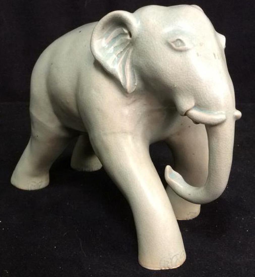 Glazed Ceramic Elephant Sculpture (1 of 9)