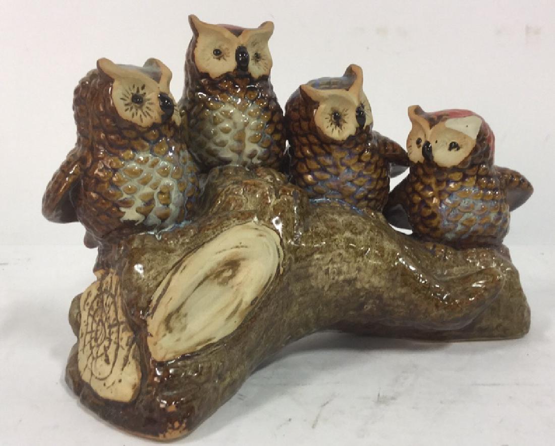 Ceramic Porcelain Glazed Owl Sculpture (1 of 8)