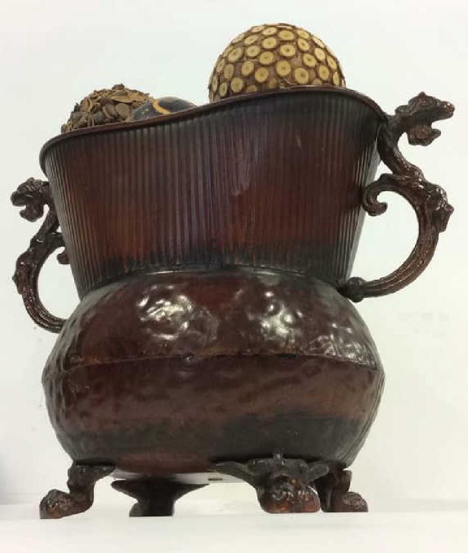 Asian Style Footed Metal Table Centerpiece (1 of 5)