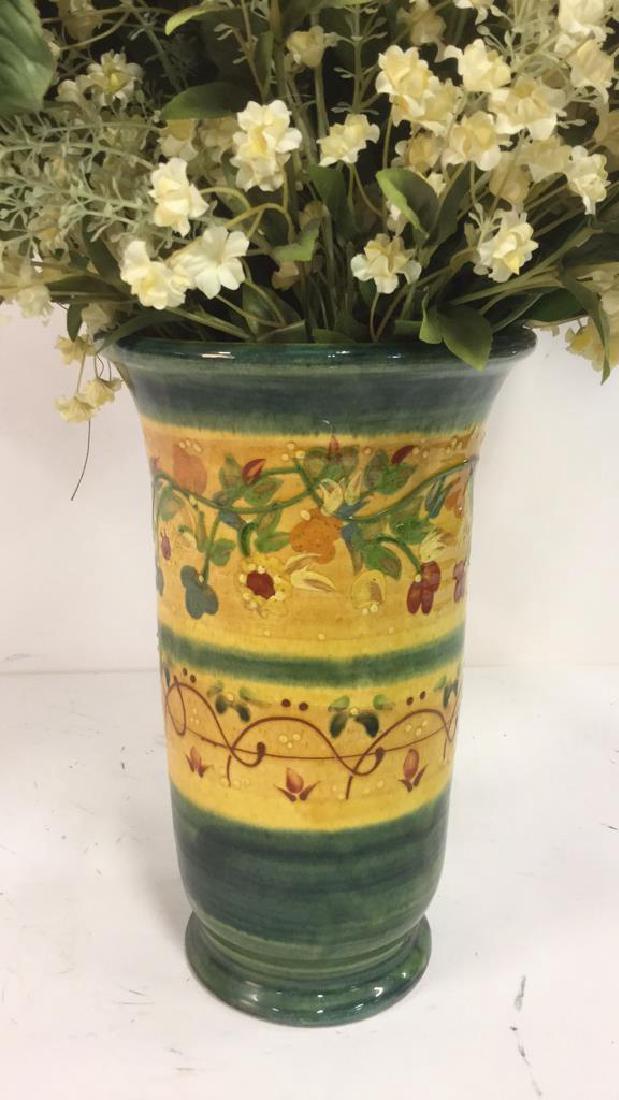 Glazed Ceramic Vase With Silk Flowers (1 of 10)