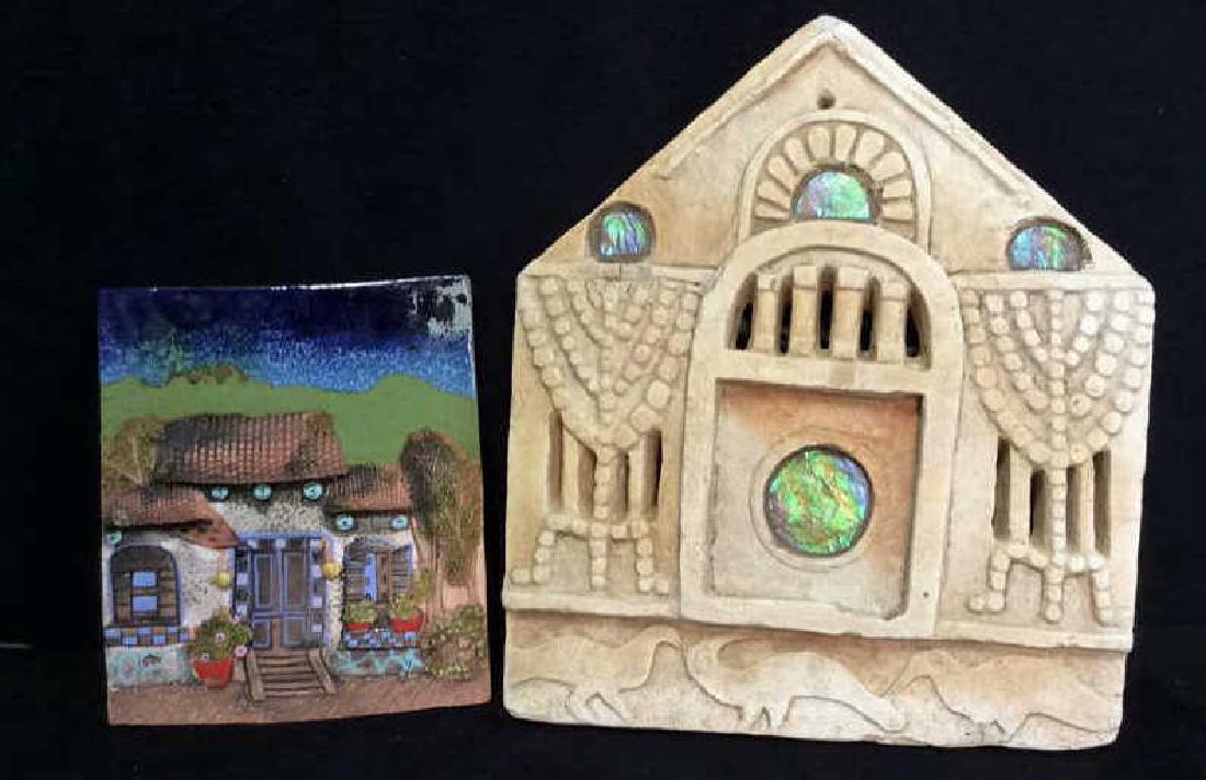 Pair Ceramic Stoneware Wall Hangings (1 of 9)