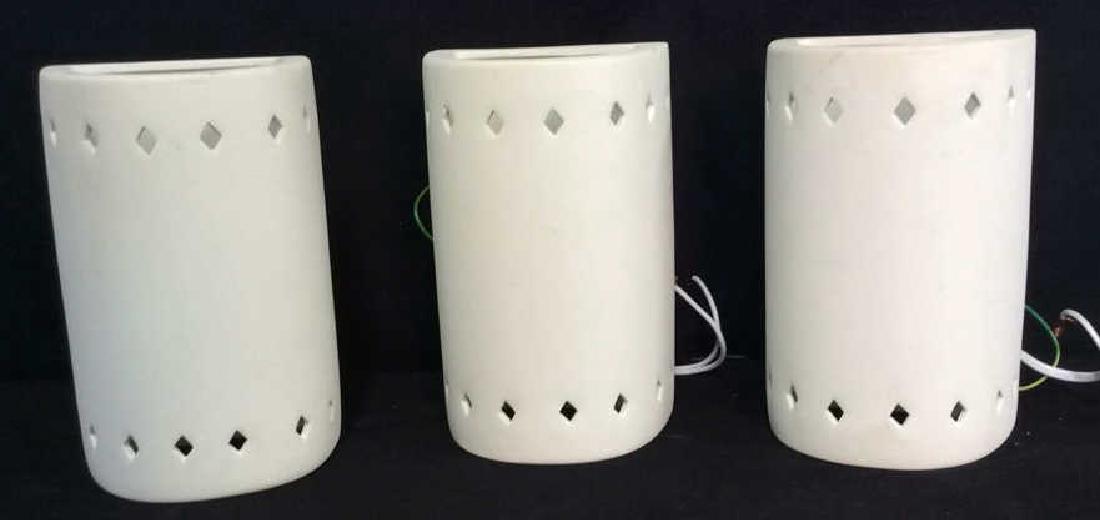 Lot 3 White Toned Textured Wall Mount Lights (1 of 8)
