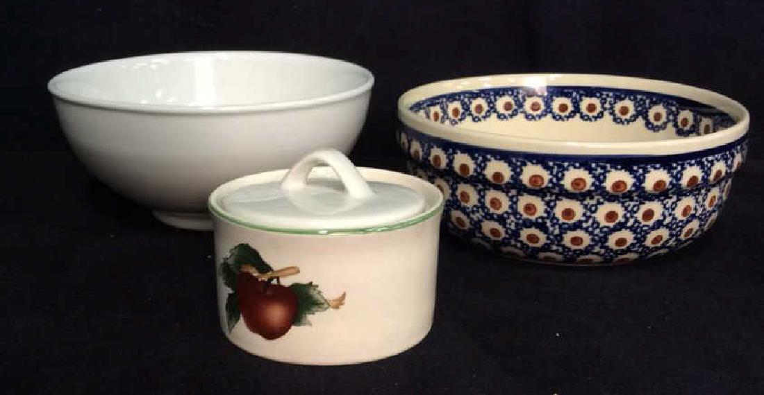 Lot 3 Assorted Serving Bowls W Sugar Bowl (1 of 10)