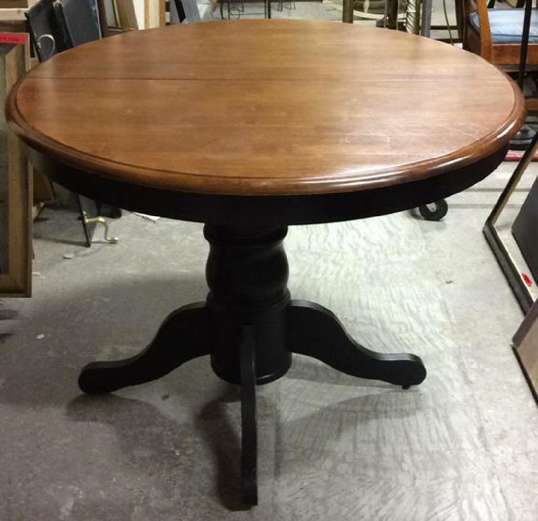 Round Wooden Single Pedestal Dining Table