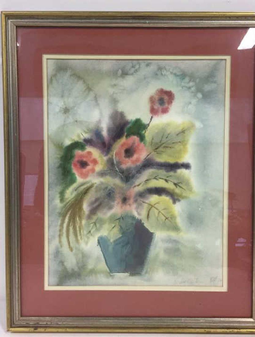 Framed And Matted Floral Watercolor Painting (1 of 8)