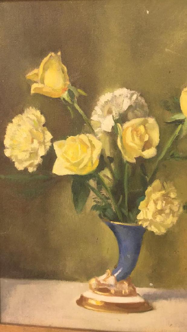 Vintage Framed Painting Of Flowers & Vase (1 of 8)