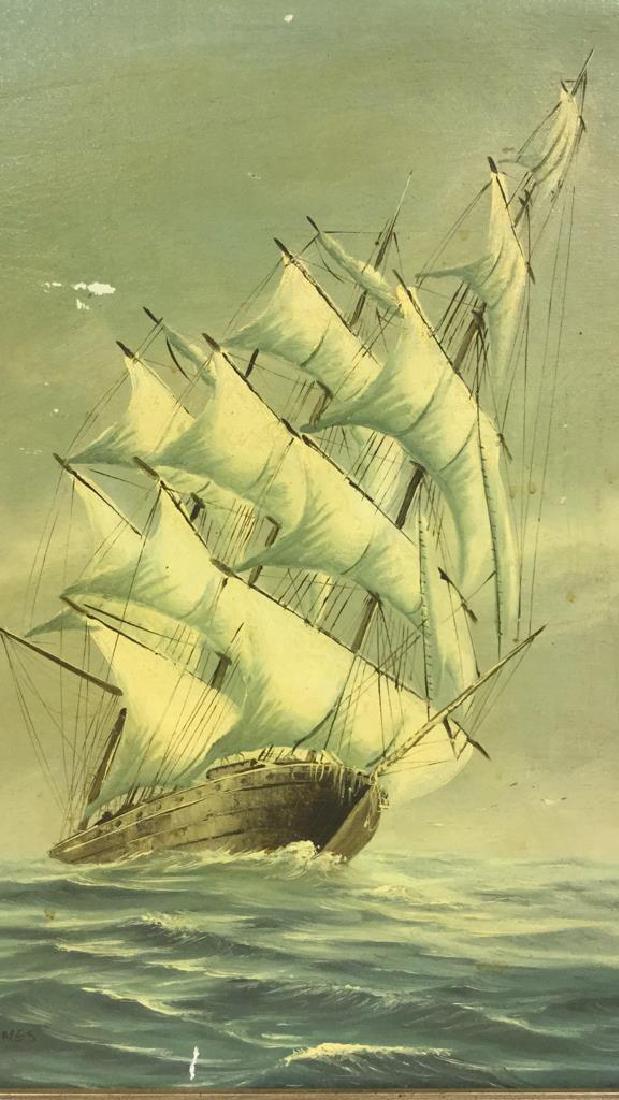 Vintage Sailboat Nautical Painting By Y. Jones (1 of 9)