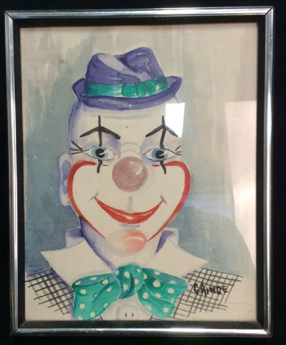 G. AINGE Professionally Framed Clown Artwork (1 of 10)
