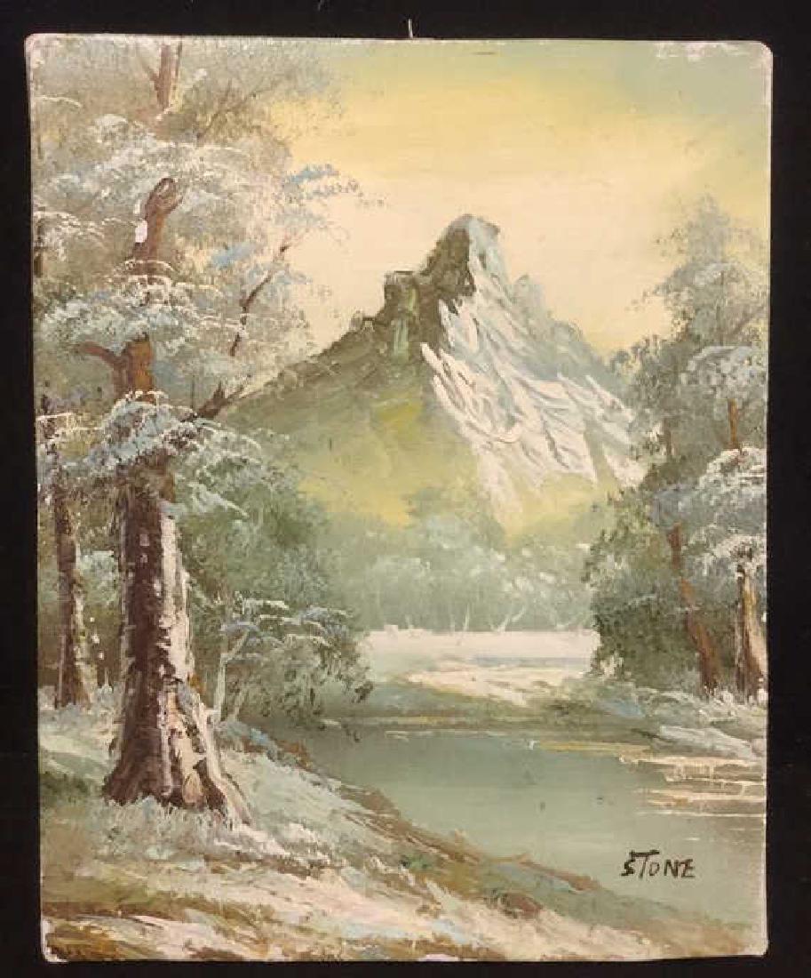 Mountain And Forest Scene Painting By Stone (1 of 8)