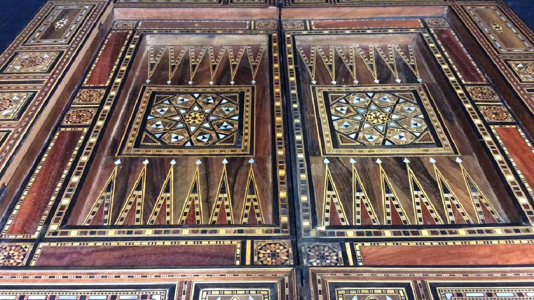 Wood W Mother of Pearl Inlay Serbian Game Table (1 of 13)