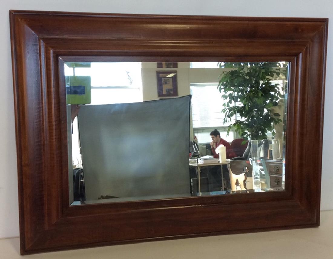 Light Brown Toned Wooden Frame Wall Mirror (1 of 8)