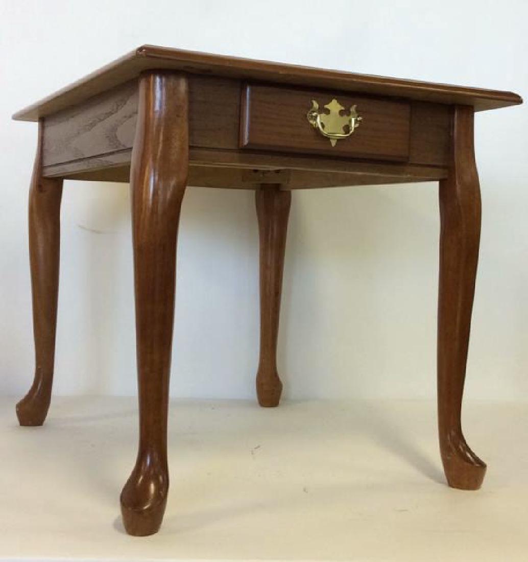 Wooden Footed Single Drawer Side Table (1 of 10)