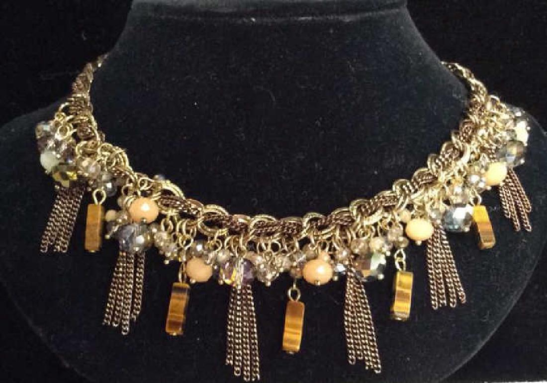 Natural Stone W a Cut Glass Beaded Necklace (1 of 8)