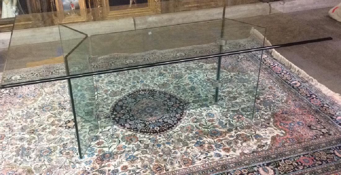 Retro 80’s Glass Dining Table w C Base (1 of 9)