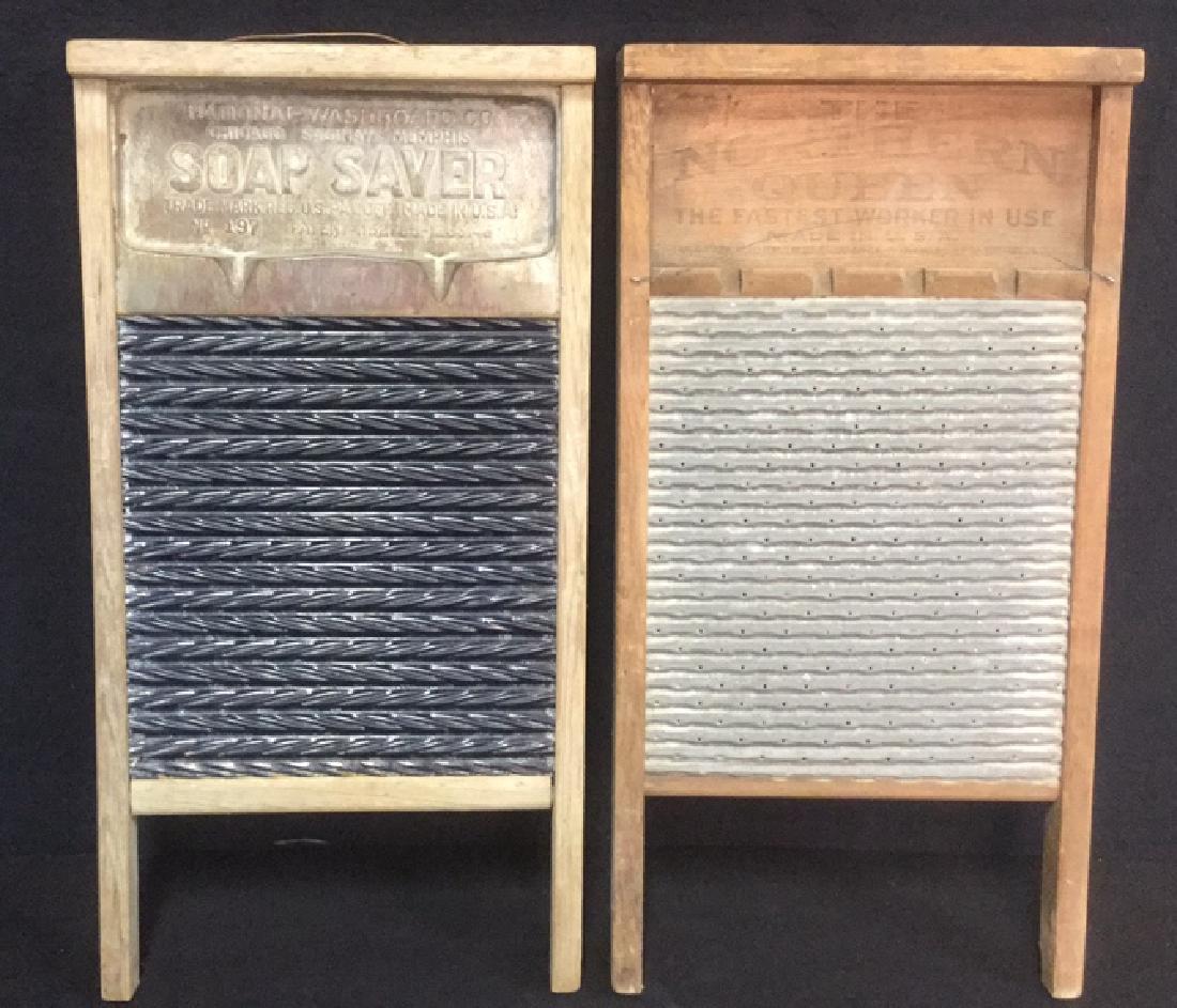 Lot 2 Antique Wood And Metal Washboards (1 of 10)
