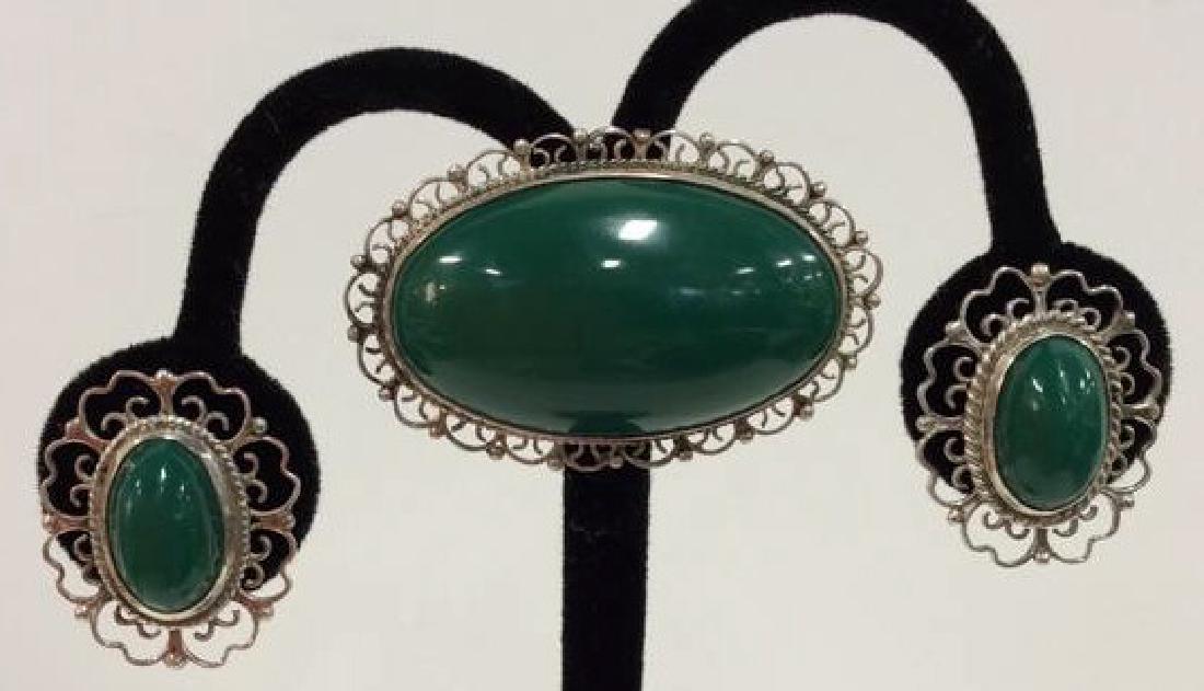 Set 2 Sterling W Natural Stone Earrings W Pin (1 of 7)