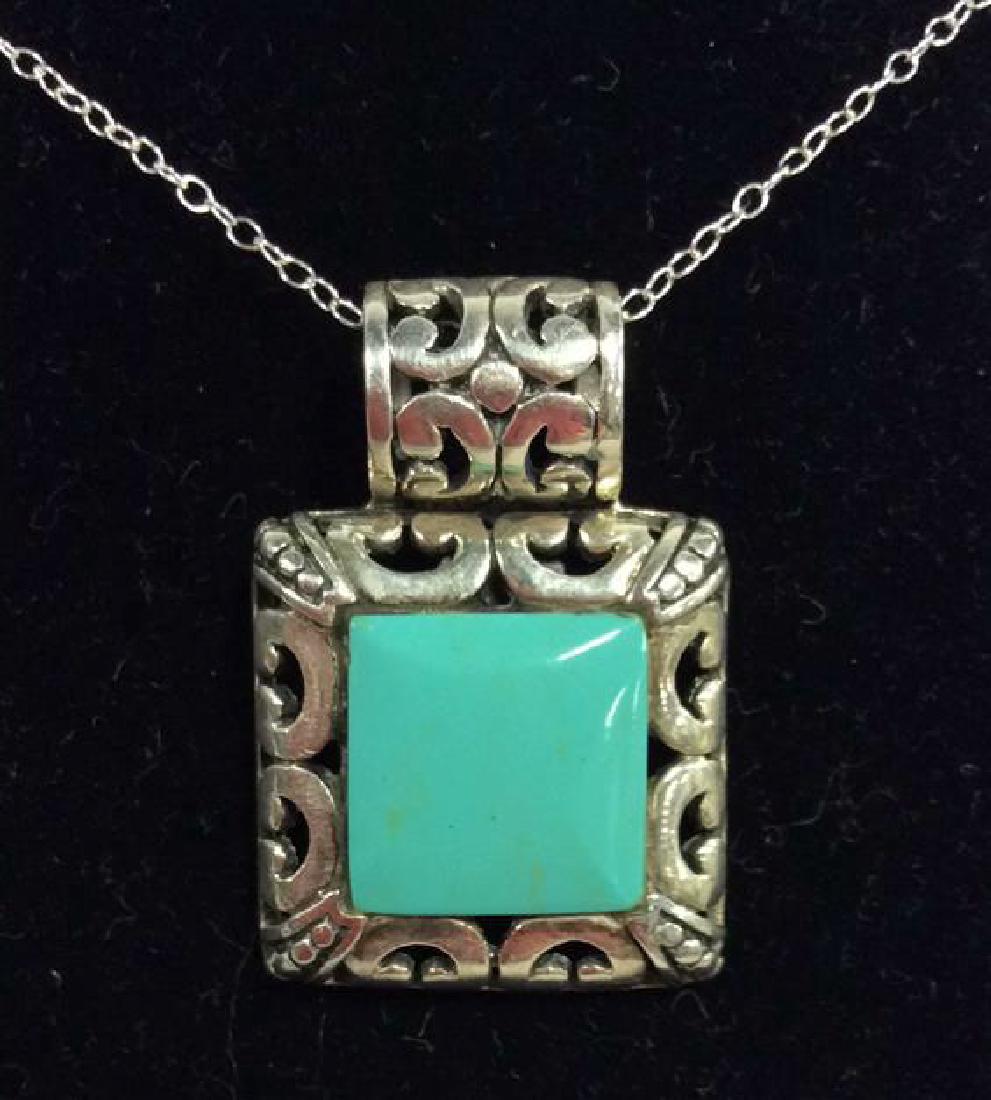 Set 2 Sterling W Turquoise Necklace&Earrings (1 of 9)