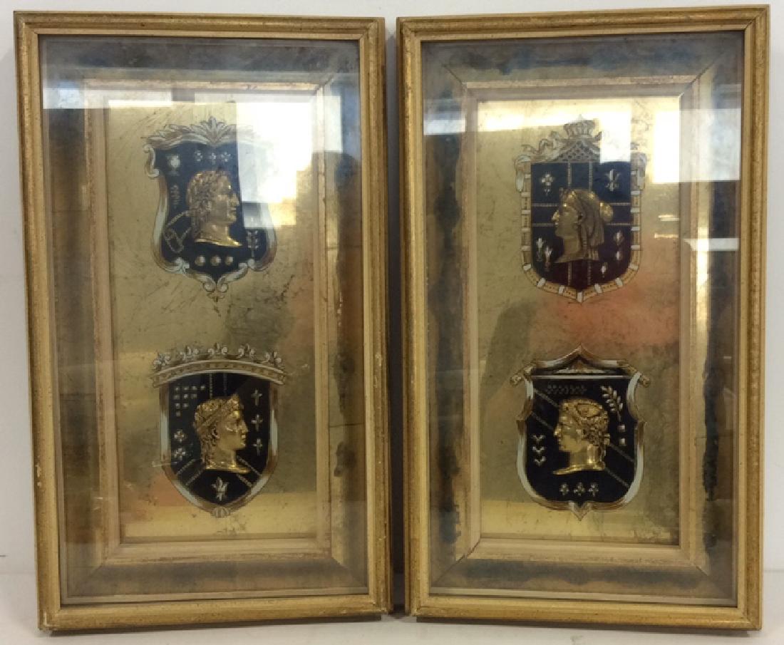 Pair Ornate Mixed Media Framed Cameo Artwork (1 of 13)