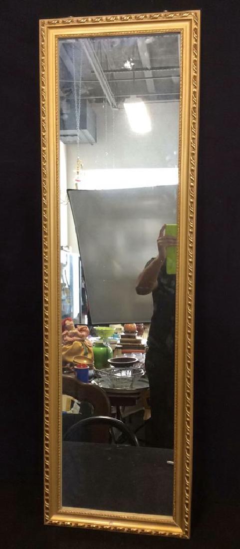 Gold Toned Frame Wooden Wall Mirror (1 of 10)