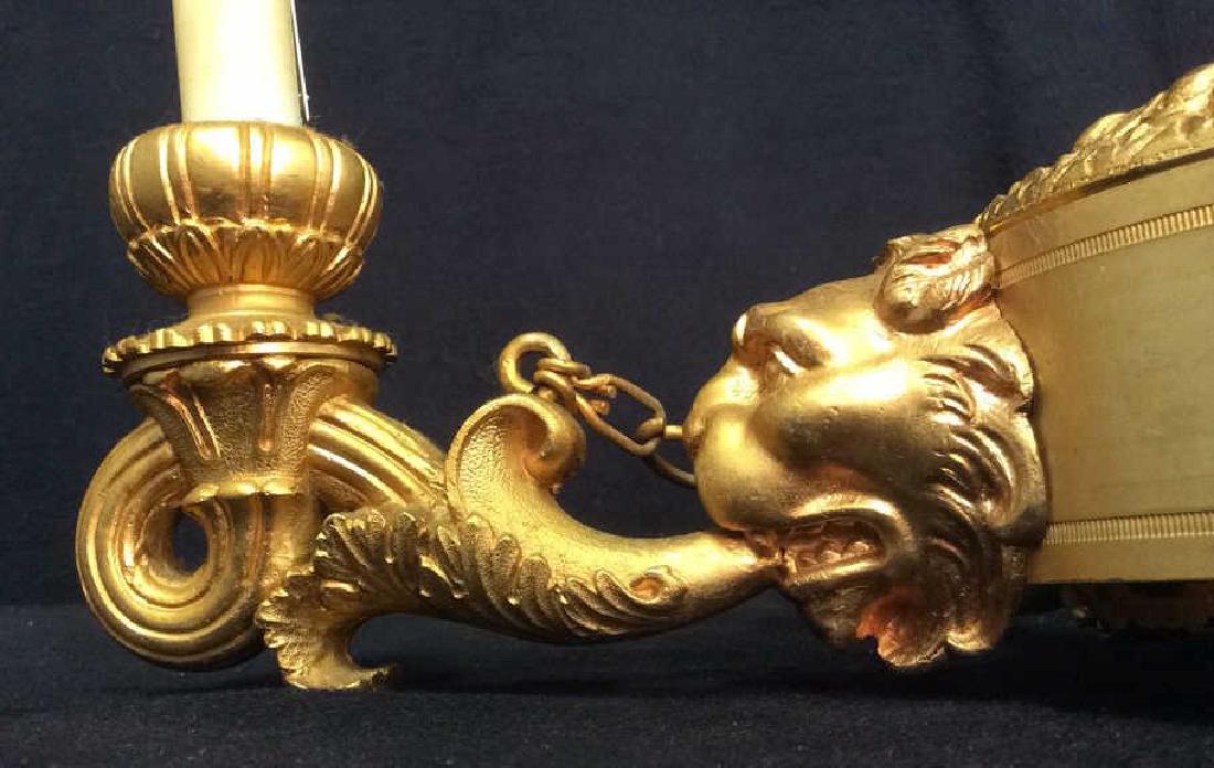French Empire Gilded Lion Head Chandelier (1 of 13)