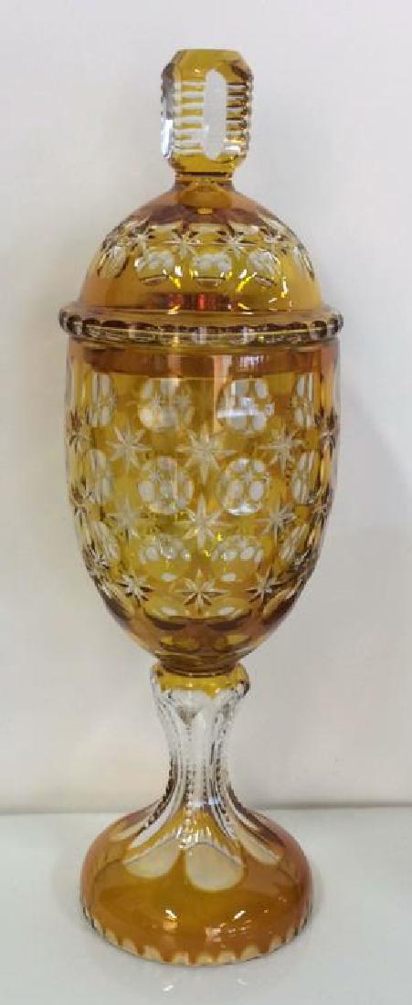 Bohemian Glass Lidded Footed Candy Display (1 of 11)