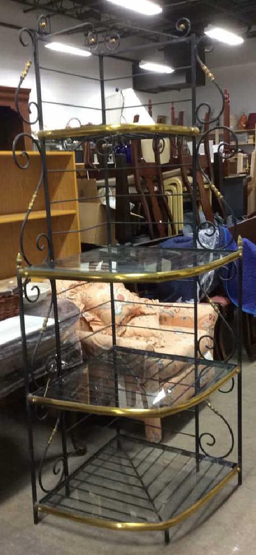 4 Shelf Metal, Glass & Brass Bakers Rack (1 of 10)