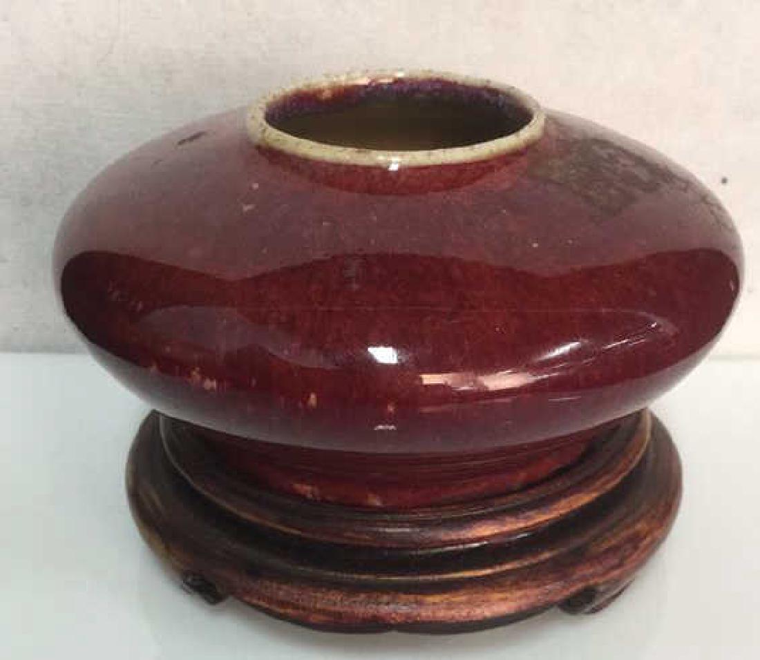 Lot 2 Antique Glazed Chinese Ceramic Vase & Base (1 of 10)